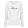 Thumbnail image for  Womens White Long Sleeve V Neck Tee