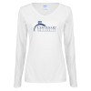 Thumbnail image for  Womens White Long Sleeve V Neck Tee