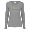 Thumbnail image for  Womens Grey Long Sleeve V Neck Tee 