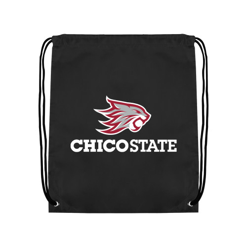  Black Drawstring Backpack - Chico State Primary Mark