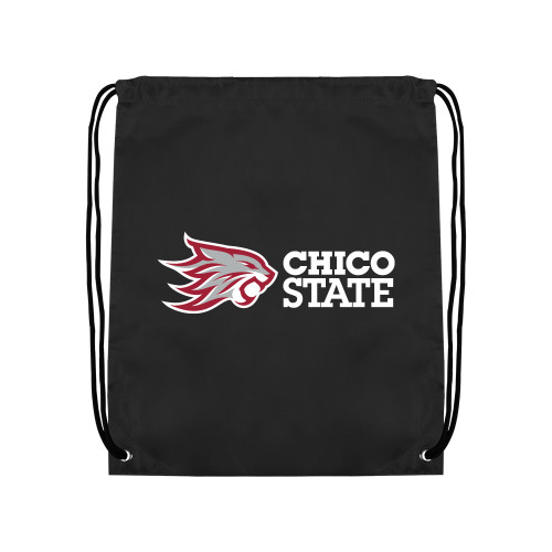  Black Drawstring Backpack - Chico State Horizontal Mark