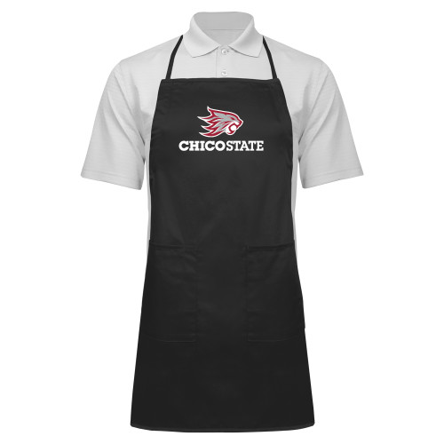  Full Length Black Apron - Chico State Primary Mark