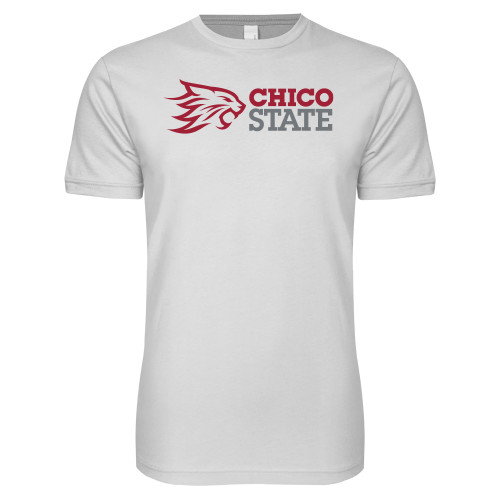  Next Level White SoftStyle T Shirt - Chico State Horizontal Mark