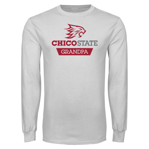  White Long Sleeve T Shirt - Chico State Grandpa