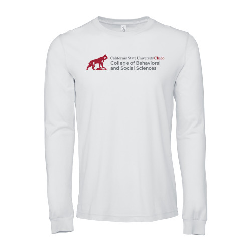 Chico Bella + Canvas White Jersey Cotton Long Sleeve T Shirt - Chico State - CBSS