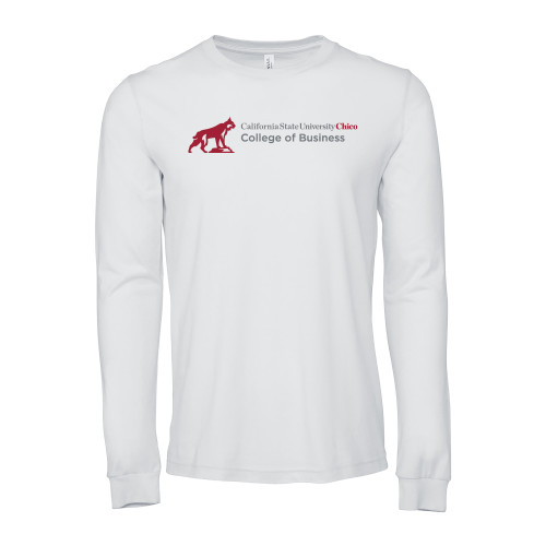 Chico Bella + Canvas White Jersey Cotton Long Sleeve T Shirt - Chico State - COB
