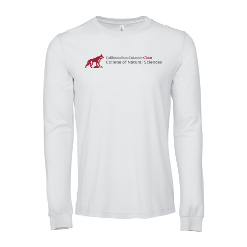 Chico Bella + Canvas White Jersey Cotton Long Sleeve T Shirt - Chico State - CNS
