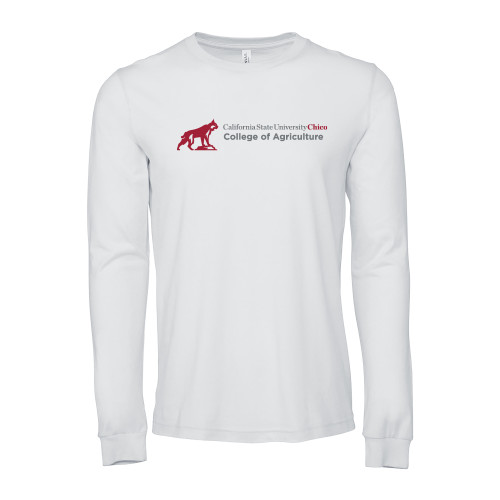 Chico Bella + Canvas White Jersey Cotton Long Sleeve T Shirt - Chico State - College of Agriculture