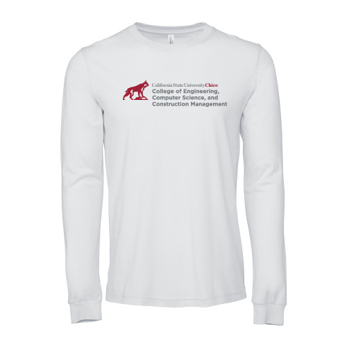 Chico Bella + Canvas White Jersey Cotton Long Sleeve T Shirt - Chico State - ECC