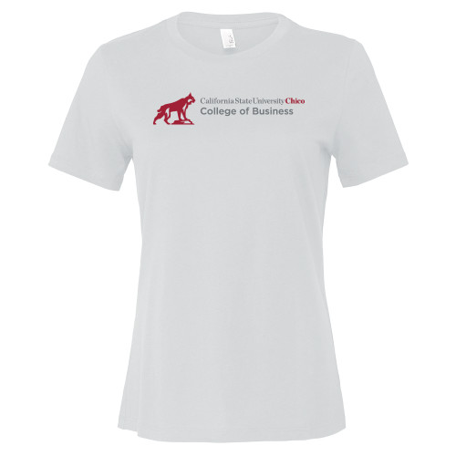 Chico Bella + Canvas Womens White Relaxed Cotton T Shirt - Chico State - COB