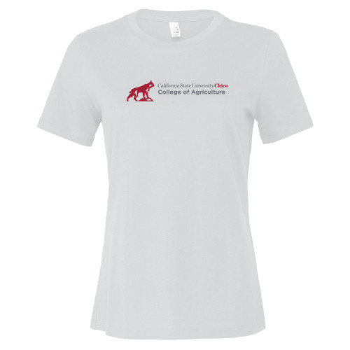 Chico Bella + Canvas Womens White Relaxed Cotton T Shirt - Chico State - College of Agriculture