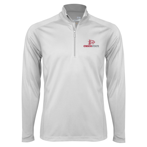  Syntrel White Interlock 1/4 Zip - Chico State Primary Mark