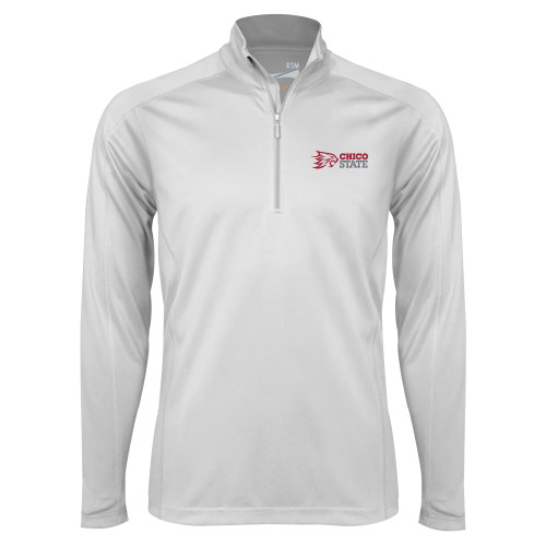  Syntrel White Interlock 1/4 Zip - Chico State Horizontal Mark