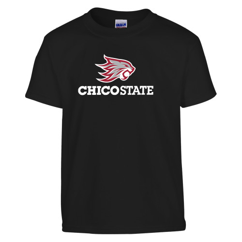  Youth Black T Shirt - Chico State Primary Mark