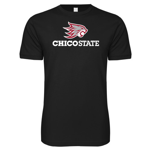  Next Level Black SoftStyle T Shirt - Chico State Primary Mark