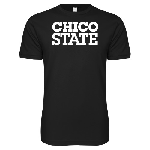  Next Level Black SoftStyle T Shirt - Chico State Stacked