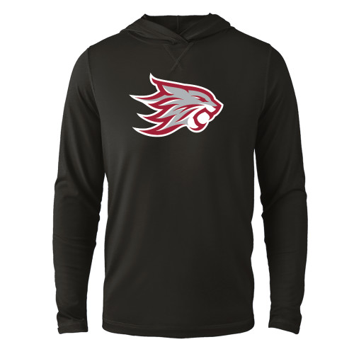  Black Long Sleeve Hooded Tee - Wildcat Head