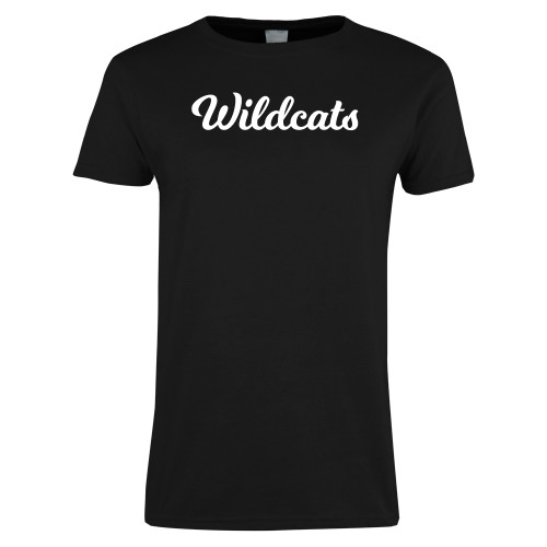  Womens Black Short Sleeve Tee - Wildcats Script