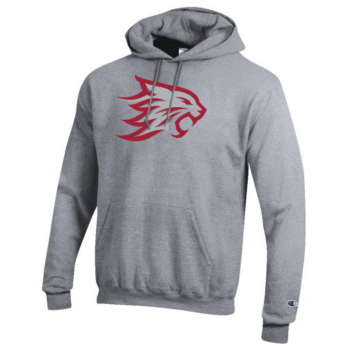  Champion Heather Grey Fleece Hoodie - Wildcat Head