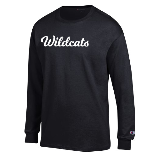  Champion Black Long Sleeve T Shirt - Wildcats Script