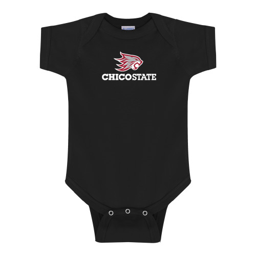  Black Infant Onesie - Chico State Primary Mark