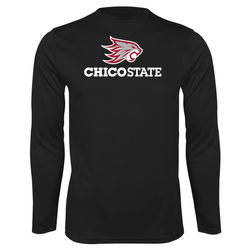  Black Performance Long Sleeve Shirt - Chico State Primary Mark