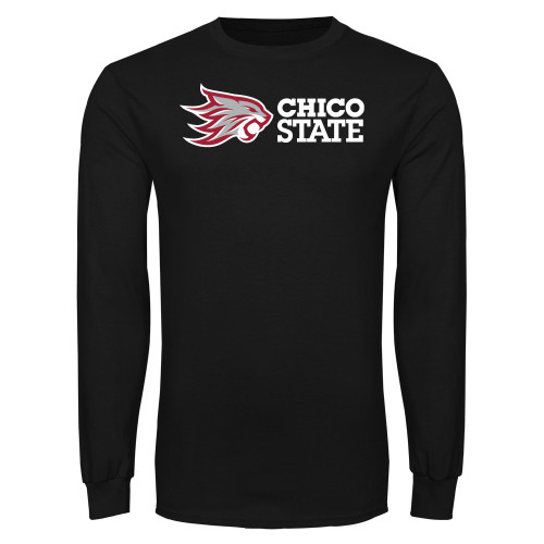  Black Long Sleeve T Shirt - Chico State Horizontal Mark