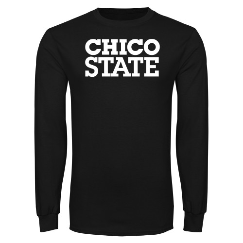  Black Long Sleeve T Shirt - Chico State Stacked