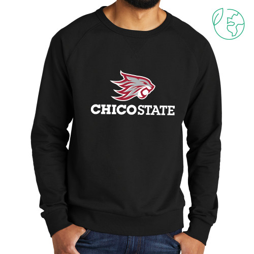 Allmade Black Organic French Terry Crewneck Sweatshirt - Chico State Primary Mark