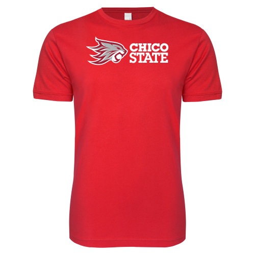  Next Level Red Softstyle T Shirt - Chico State Horizontal Mark
