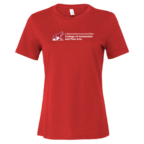  Bella + Canvas Womens Red Relaxed Cotton T Shirt - Chico State - HFA