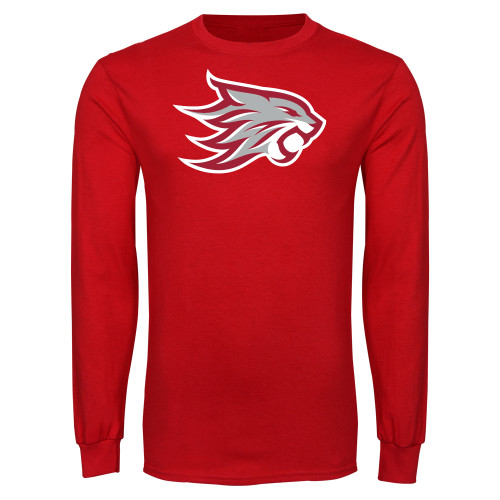 Red Long Sleeve T Shirt - Wildcat Head