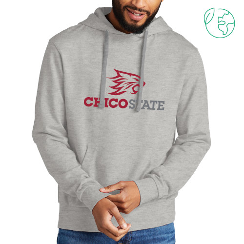  Allmade Light Grey Organic French Terry Pullover Hoodie - Chico State Primary Mark