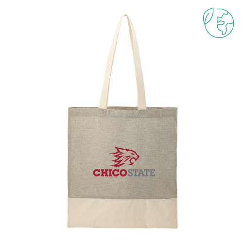  Split Recycled Grey Cotton Twill Convention Tote - Chico State Primary Mark