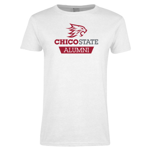  Womens White Short Sleeve Tee - Chico State Alumni
