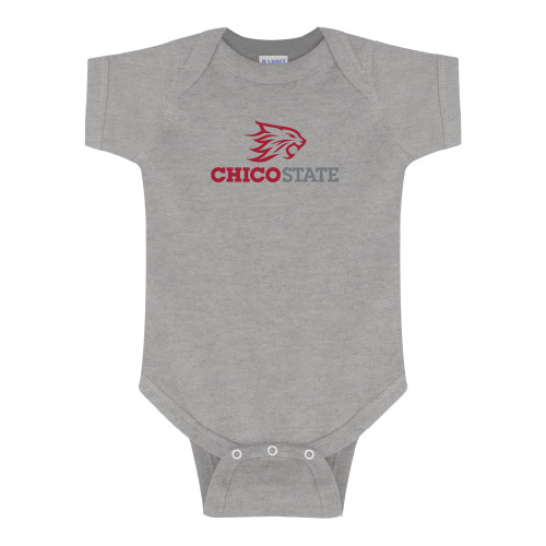  Grey Infant Onesie - Chico State Primary Mark