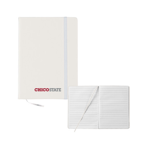  5x7 White Hard Cover Journal - Chico State Flat Mark