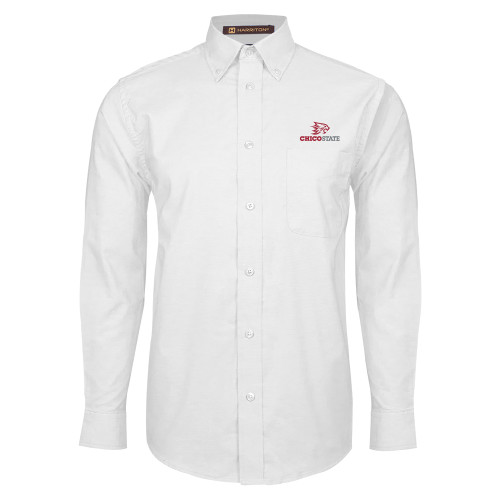  White Oxford Long Sleeve Shirt - Chico State Primary Mark EMB