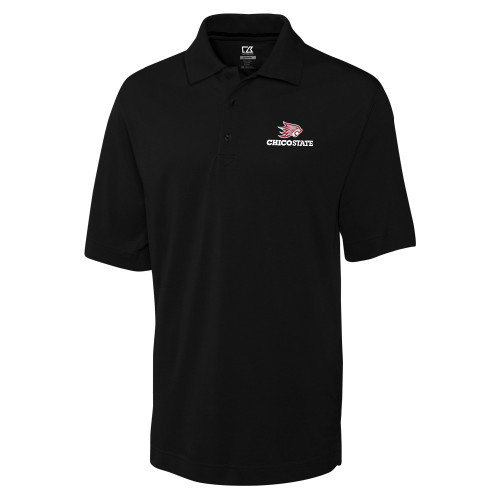  C&B Black Advantage TriBlend Pique Polo - Chico State Primary Mark EMB