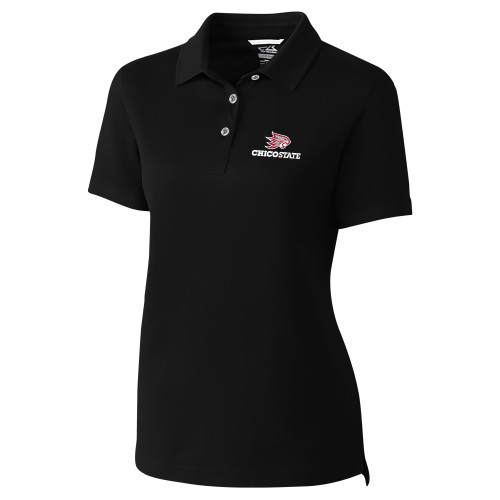  C&B Womens Black Advantage Polo - Chico State Primary Mark EMB