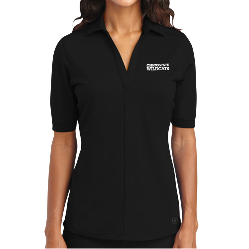  OGIO Womens Black Metro Polo - Chico State Wordmark EMB