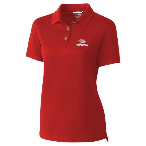  Womens C&B Championship Red Polo - Chico State Primary Mark EMB