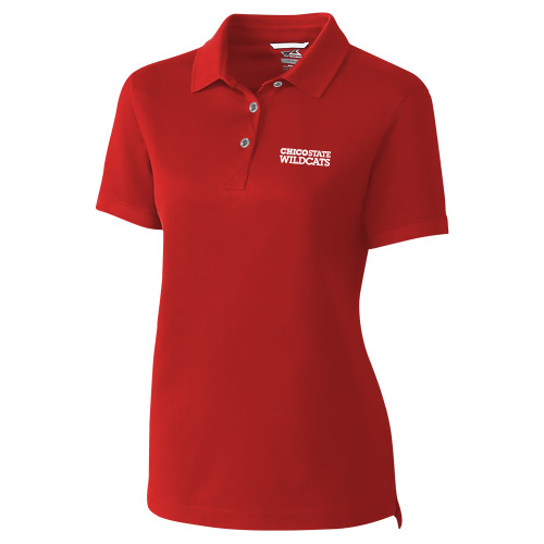  Womens C&B Championship Red Polo - Chico State Wordmark EMB