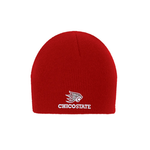  Red Knit Beanie - Chico State Primary Mark EMB
