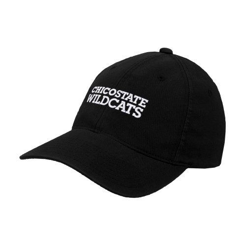  Black Flexfit Structured Low Profile Hat - Chico State Wordmark EMB