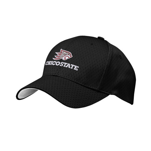  Black Pro Mesh Structured Hat - Chico State Primary Mark EMB