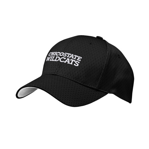  Black Pro Mesh Structured Hat - Chico State Wordmark EMB