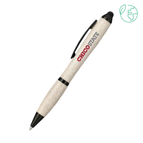  Nash Wheat Straw Ballpoint Beige Stylus Pen - Chico State Flat Mark