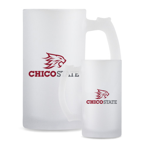 Full Color Decorative Frosted Glass Mug 16oz - Chico State Primary Mark