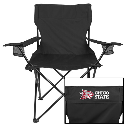  Deluxe Black Captains Chair - Chico State Horizontal Mark